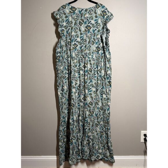 Sonoma ruffle cap sleeve smocked button down maxi dress plus size 4X - Picture 10 of 13